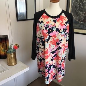 LuaRoe Randy Baseball Tee, camo print